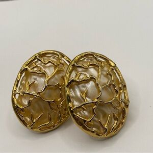 Vintage Rare Big  Earrings from the 70s - 80s Baroque Pearl Type